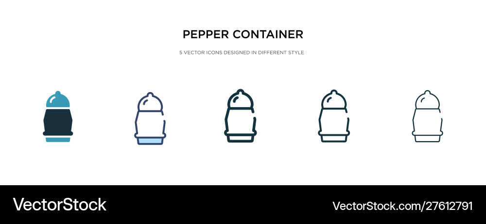 Pepper container icon in different style two Vector Image