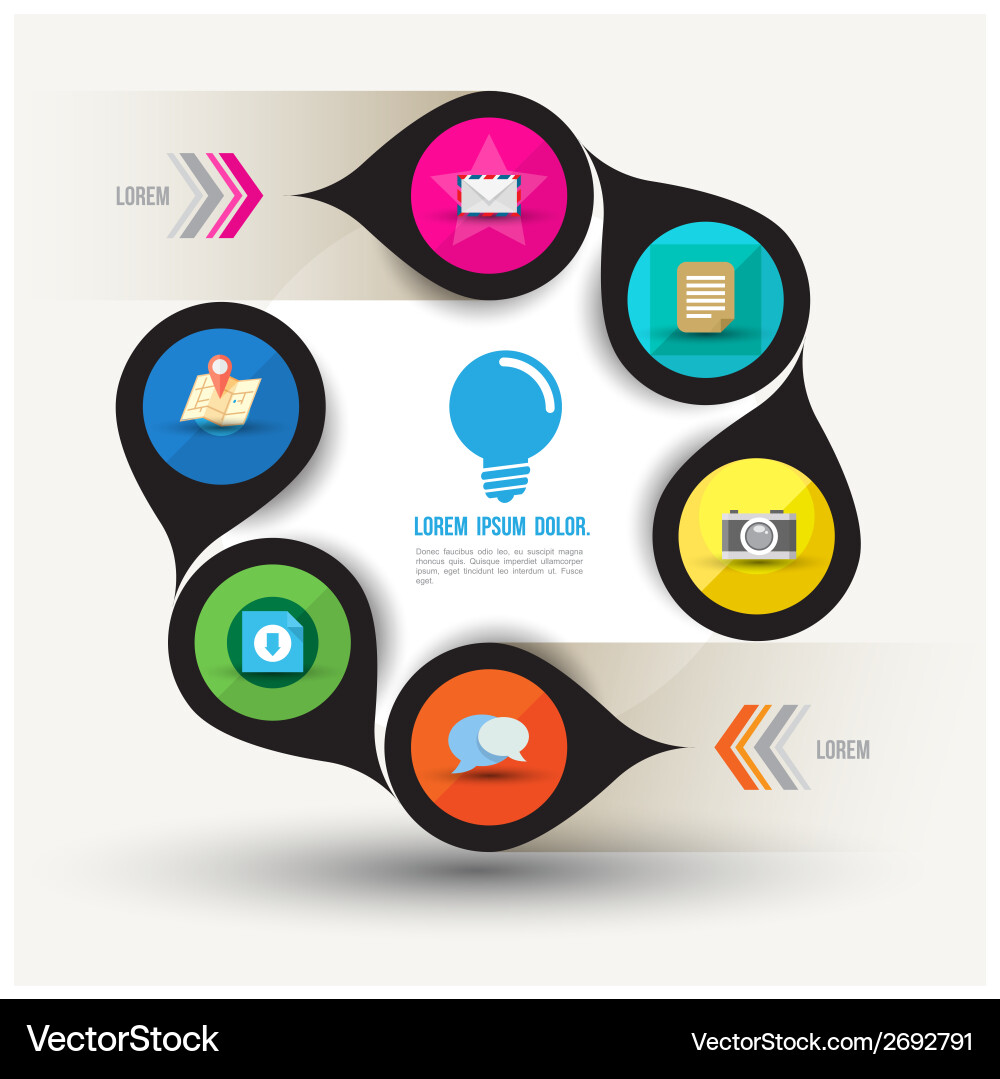 Rotation drop with icons vector image