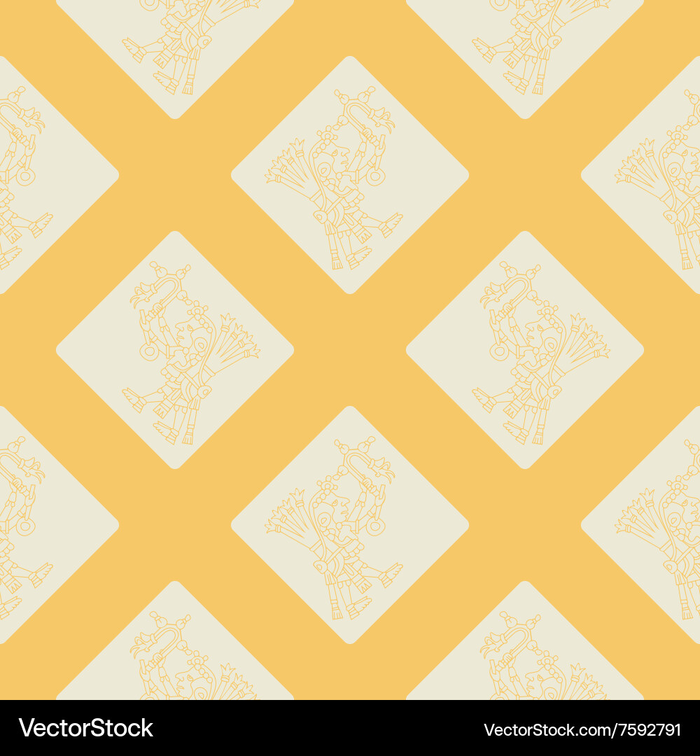 Seamless pattern with symbols from aztec codices Vector Image