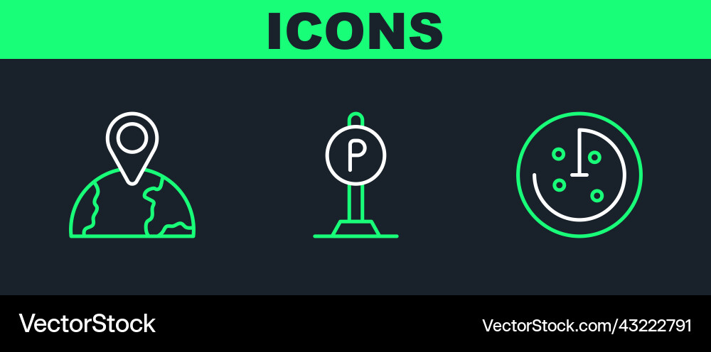Set line radar with targets on monitor location Set line radar with targets on monitor location vector image