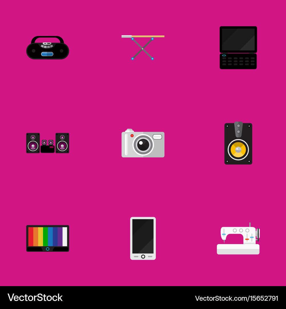 Set of 9 editable tech icons includes symbols vector image