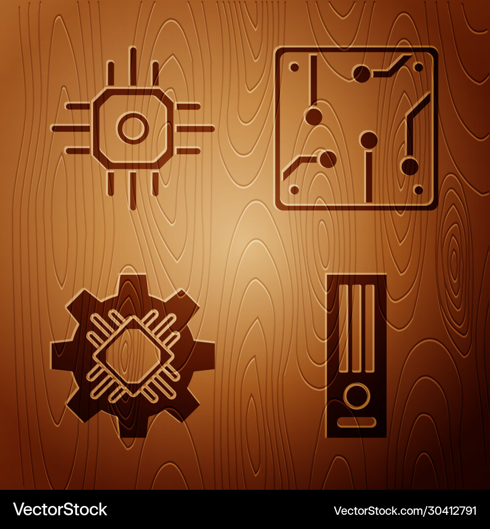 Set video game console processor Set video game console processor Vector Image