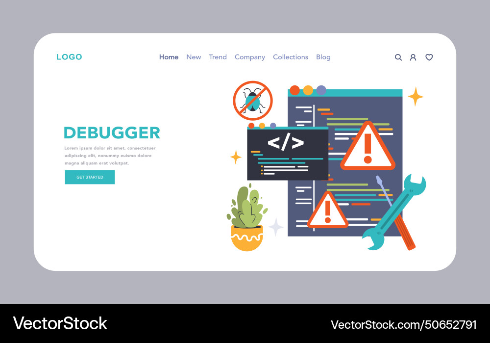 Software testen Web-Banner oder Landing-Seitencode Software testen Web-Banner oder Landing-Seitencode vektorbild