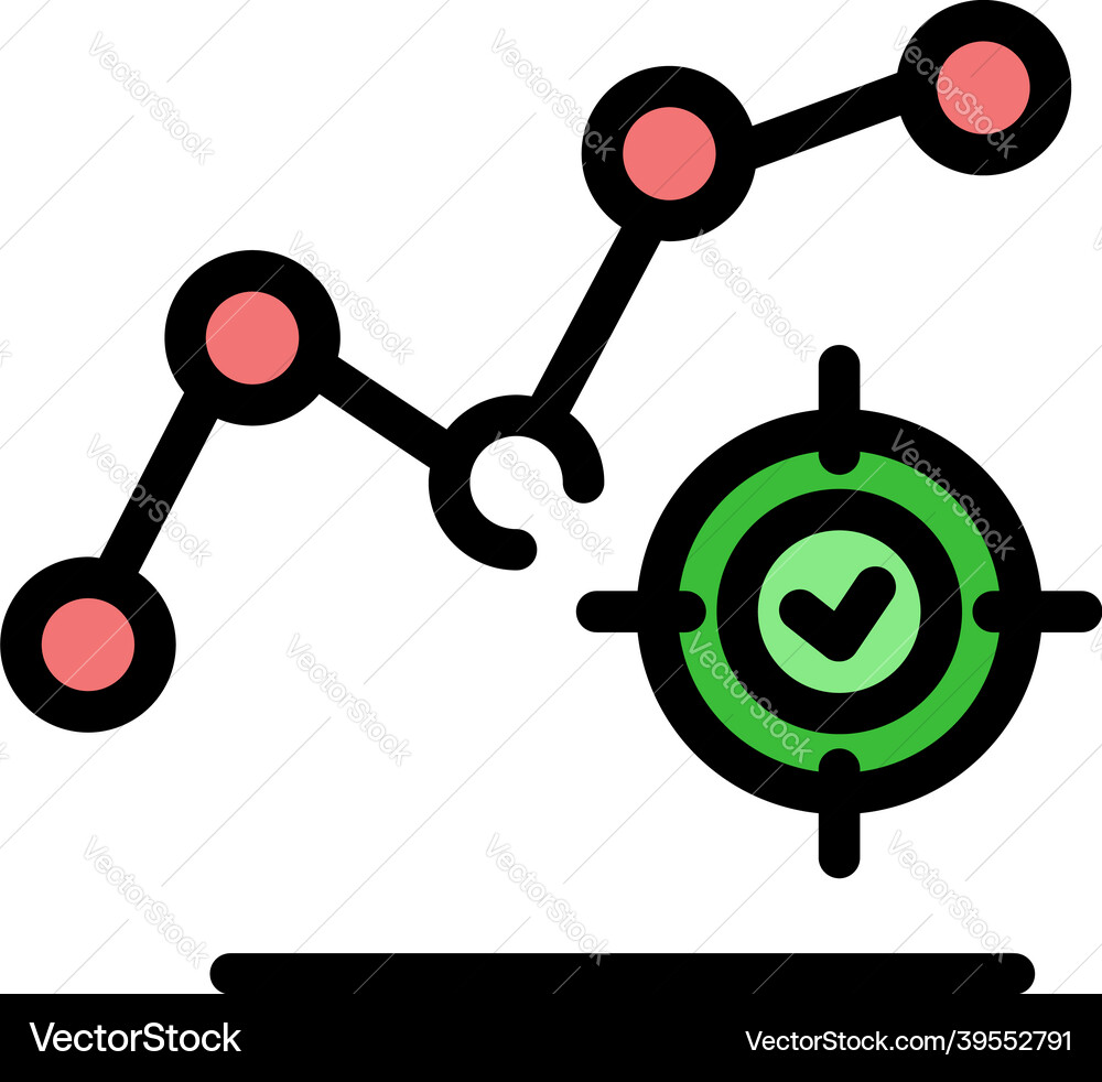 Trader graph target icon color outline Trader graph target icon color outline vector image