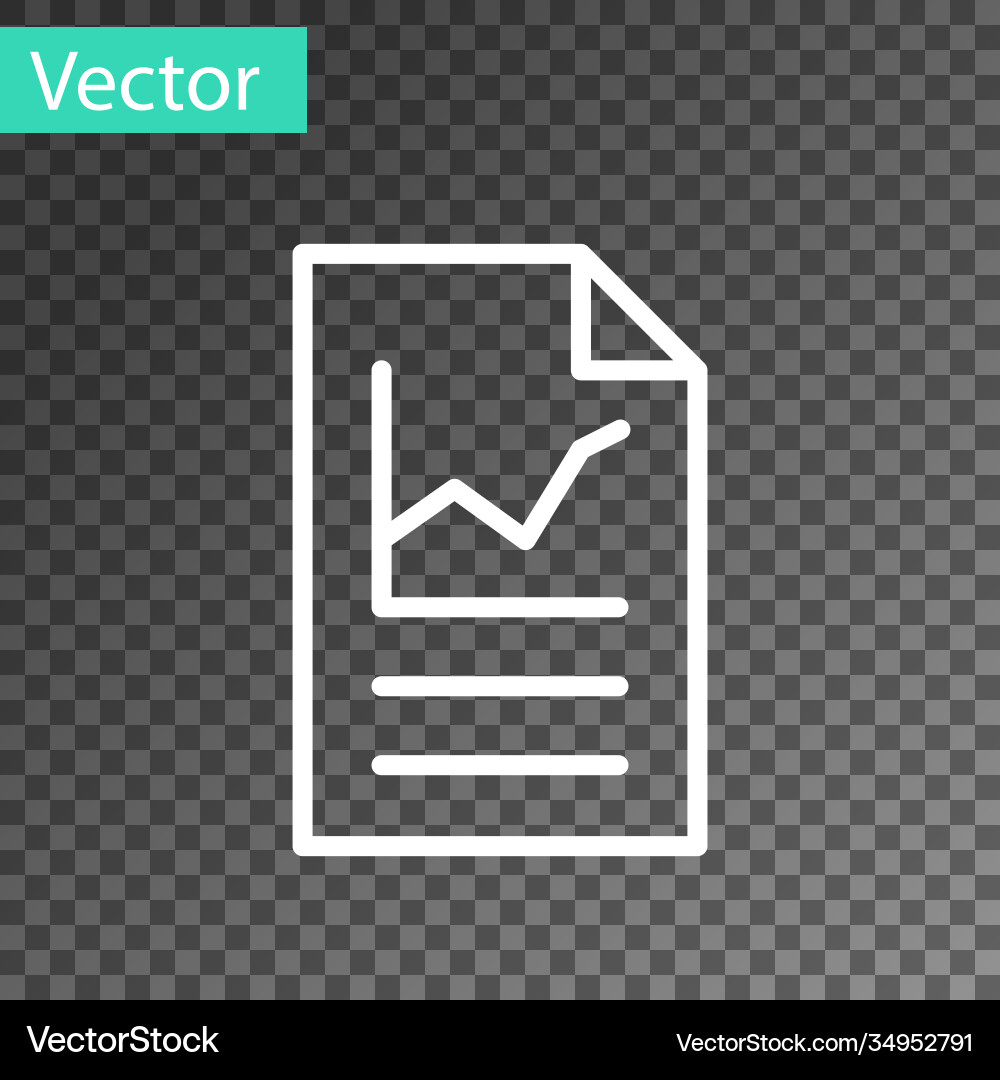 White line document with graph chart icon isolated White line document with graph chart icon isolated vector image