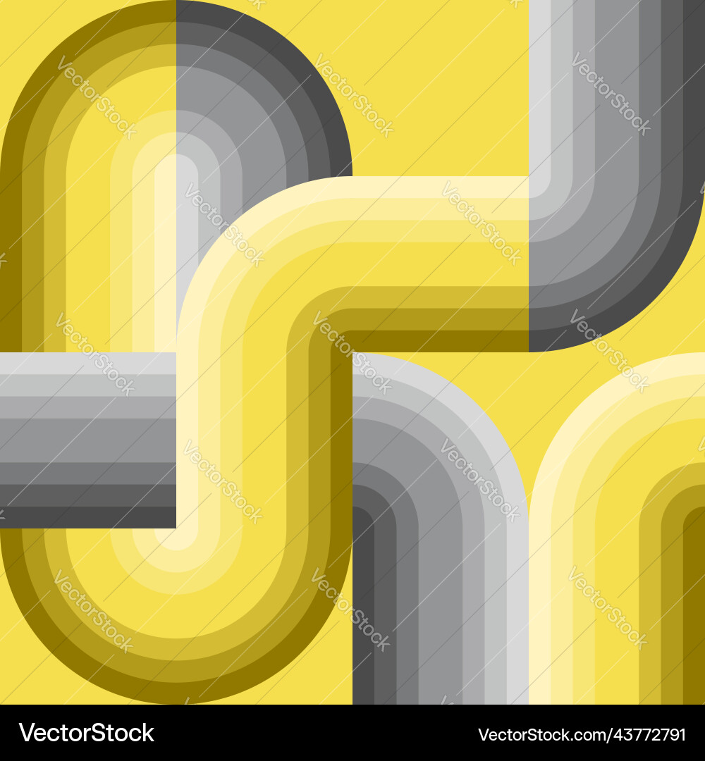 Yellow gray gradient pipe shape abstract pattern Yellow gray gradient pipe shape abstract pattern vector image