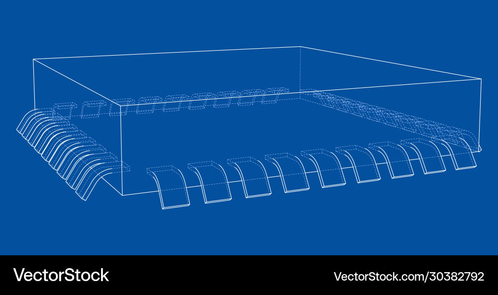3d microchip rendering vector image