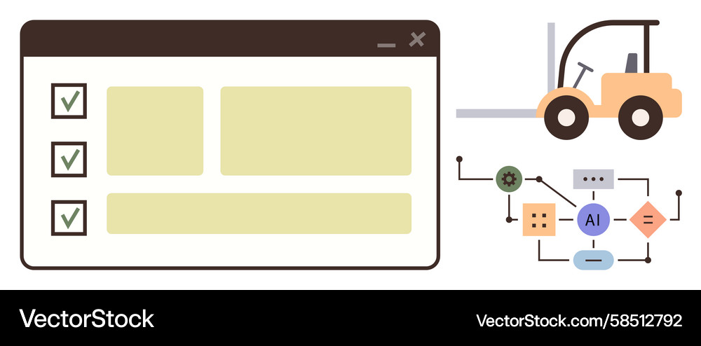 AI Workflow Automation & Process Optimization Vector Image