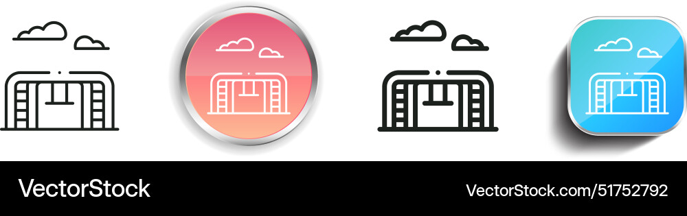 Bars icon thin linear regular and button style Bars icon thin linear regular and button style vector image