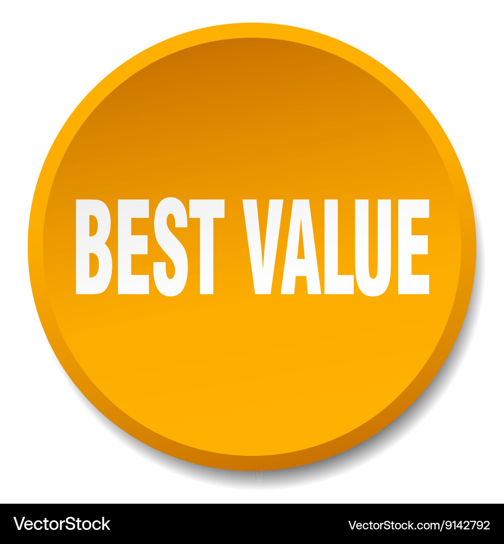 Best value orange round flat isolated push button vector image
