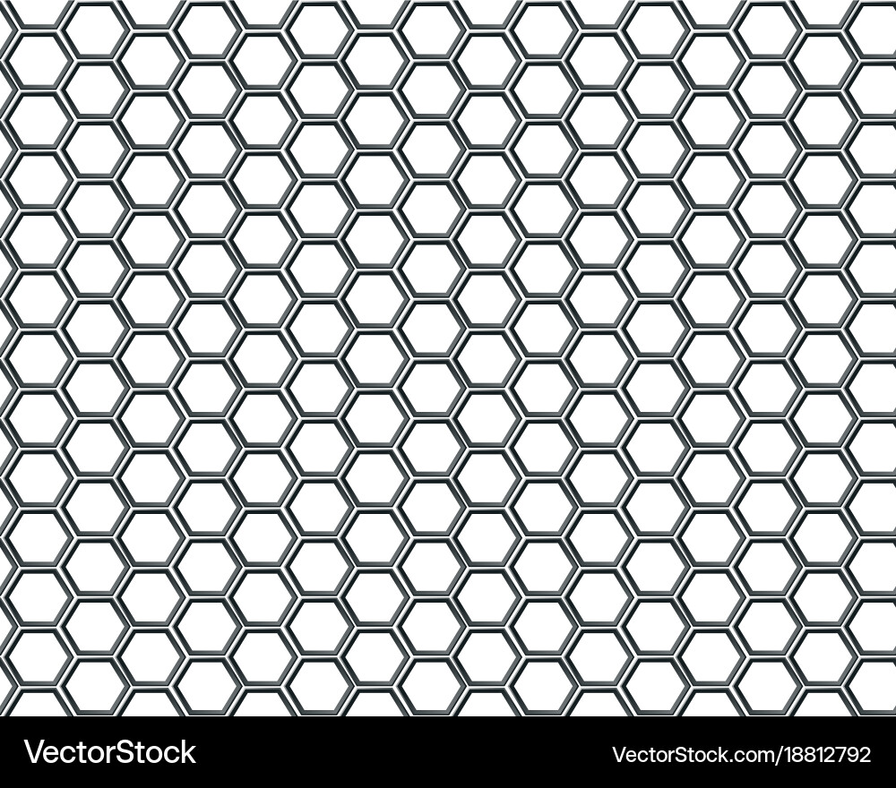 Black Hexagon Mesh Pattern vector image