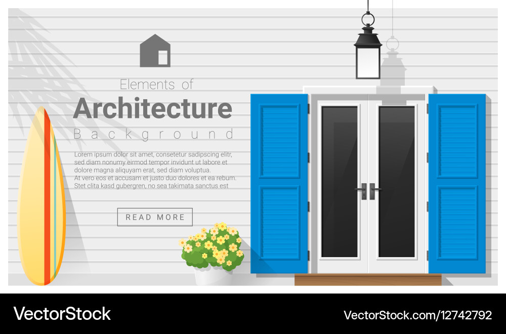 Elements of architecture front door background 13 vector image