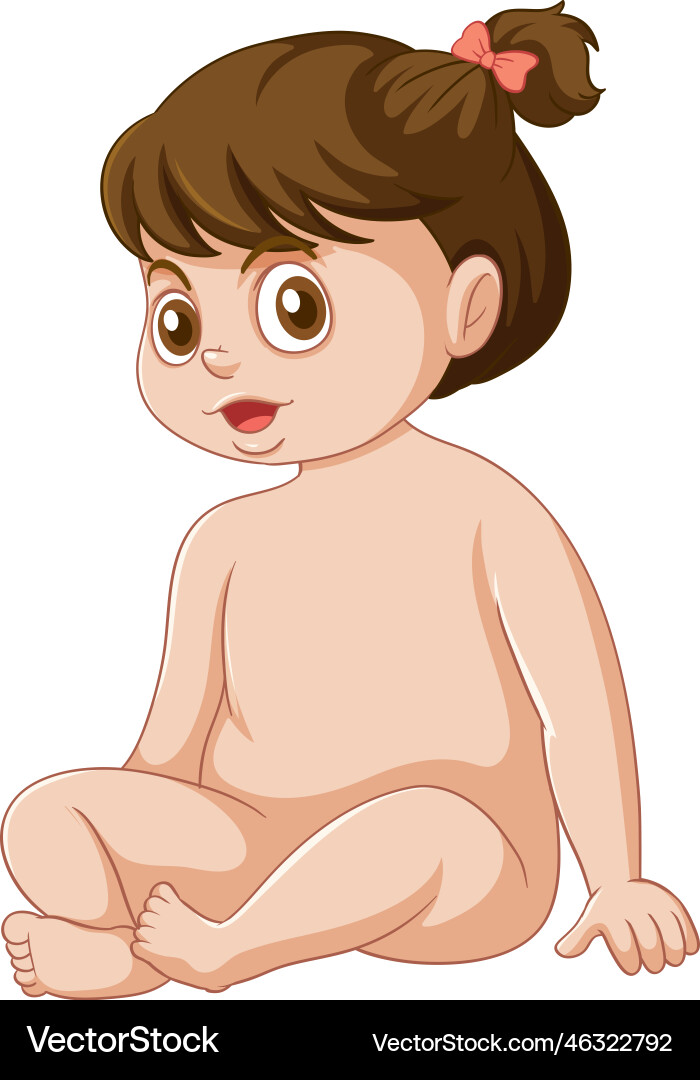 Female toddler cartoon character Female toddler cartoon character vector image