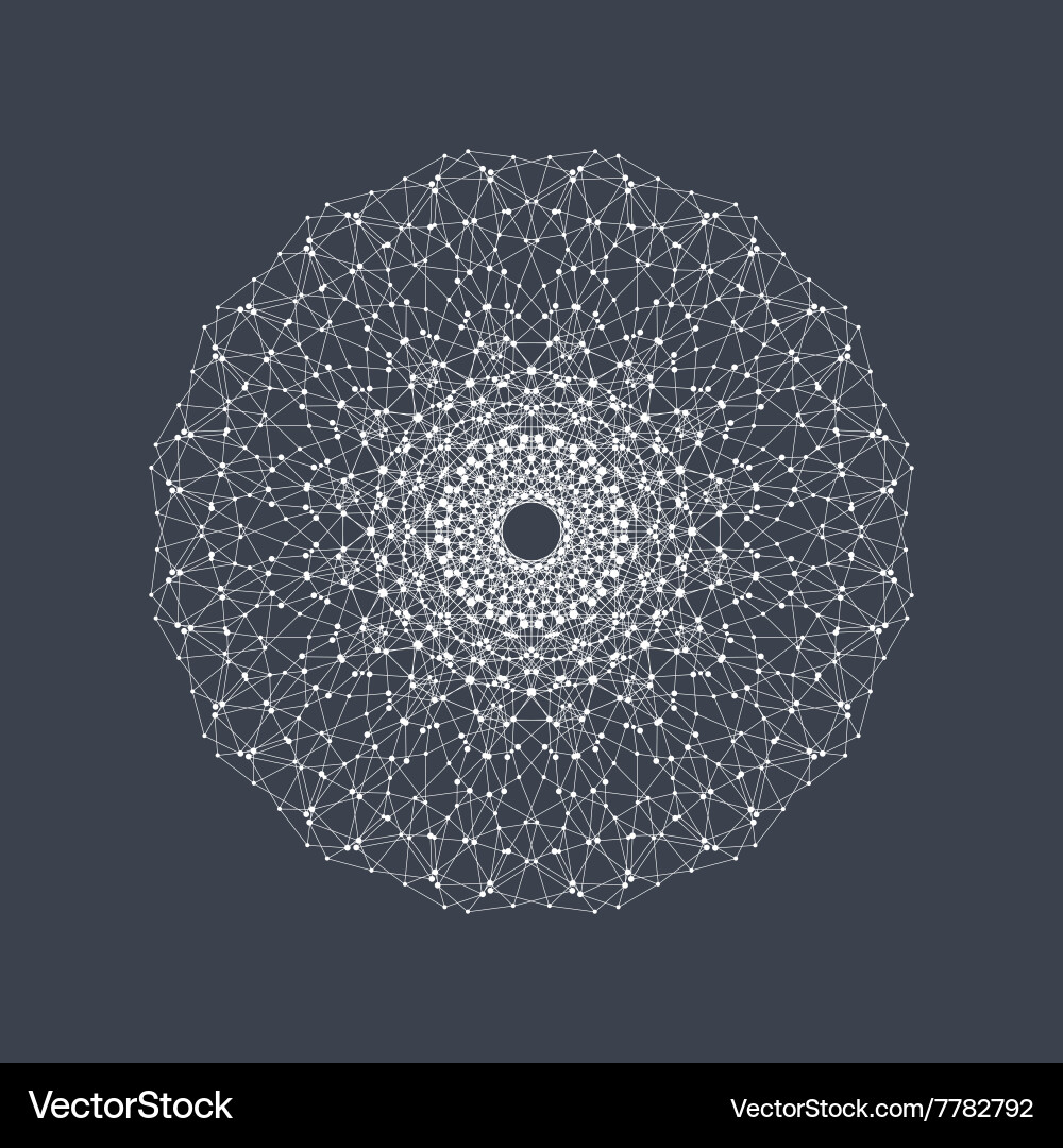 Geometric abstract form with connected line vector image