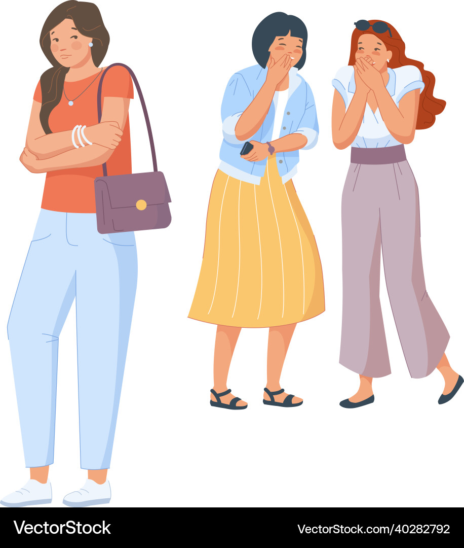 Giggle behind woman gossiping and laughing Giggle behind woman gossiping and laughing vector image