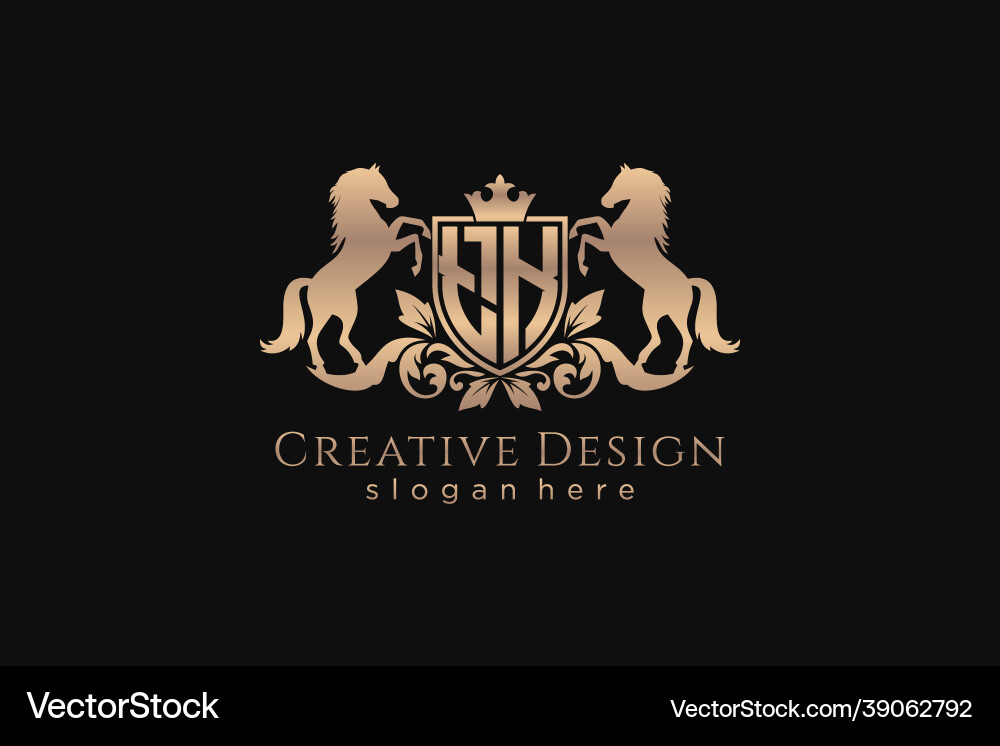 Initial tk retro golden crest with shield and two Initial tk retro golden crest with shield and two vector image