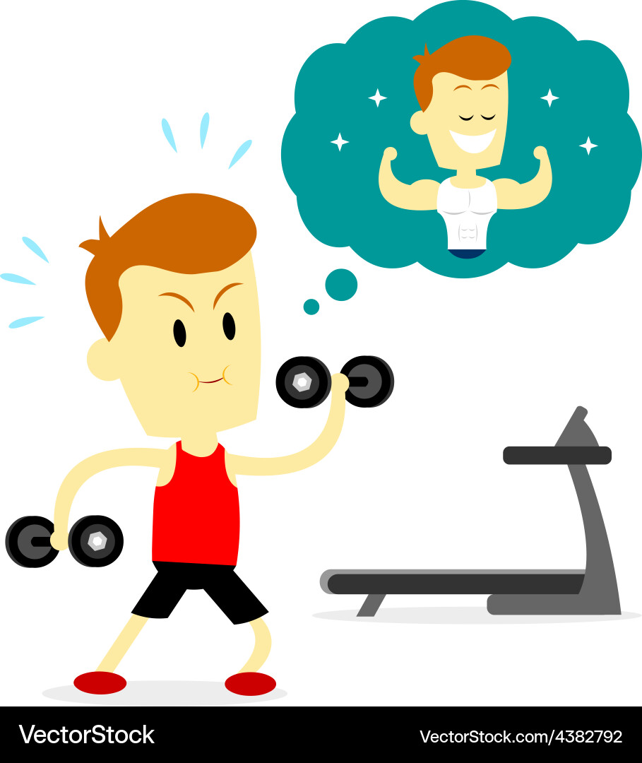 Man doing a workout routine to make good shape vector image