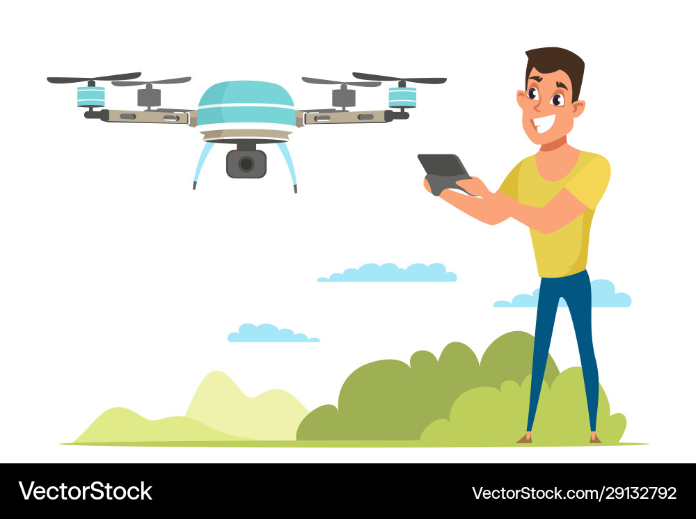 Man with Drone Controller vector image