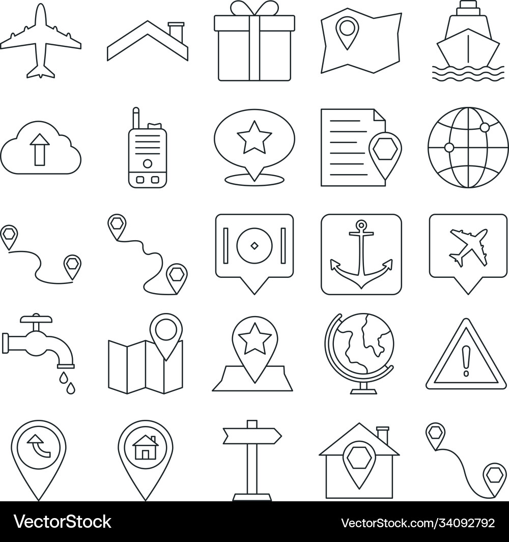 Map and navigation icons can be easily mod vector image