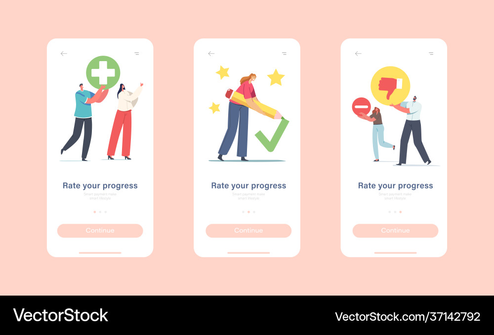 Progress Rating App Onboarding vector image