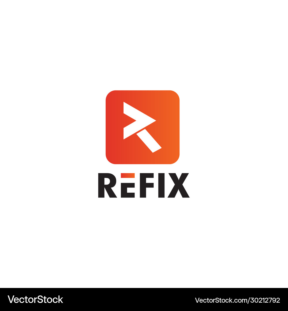 R letter initial logo with simple style design vector image