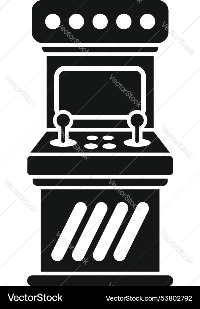 Retro arcade game machine with joysticks icon Retro arcade game machine with joysticks icon vector image