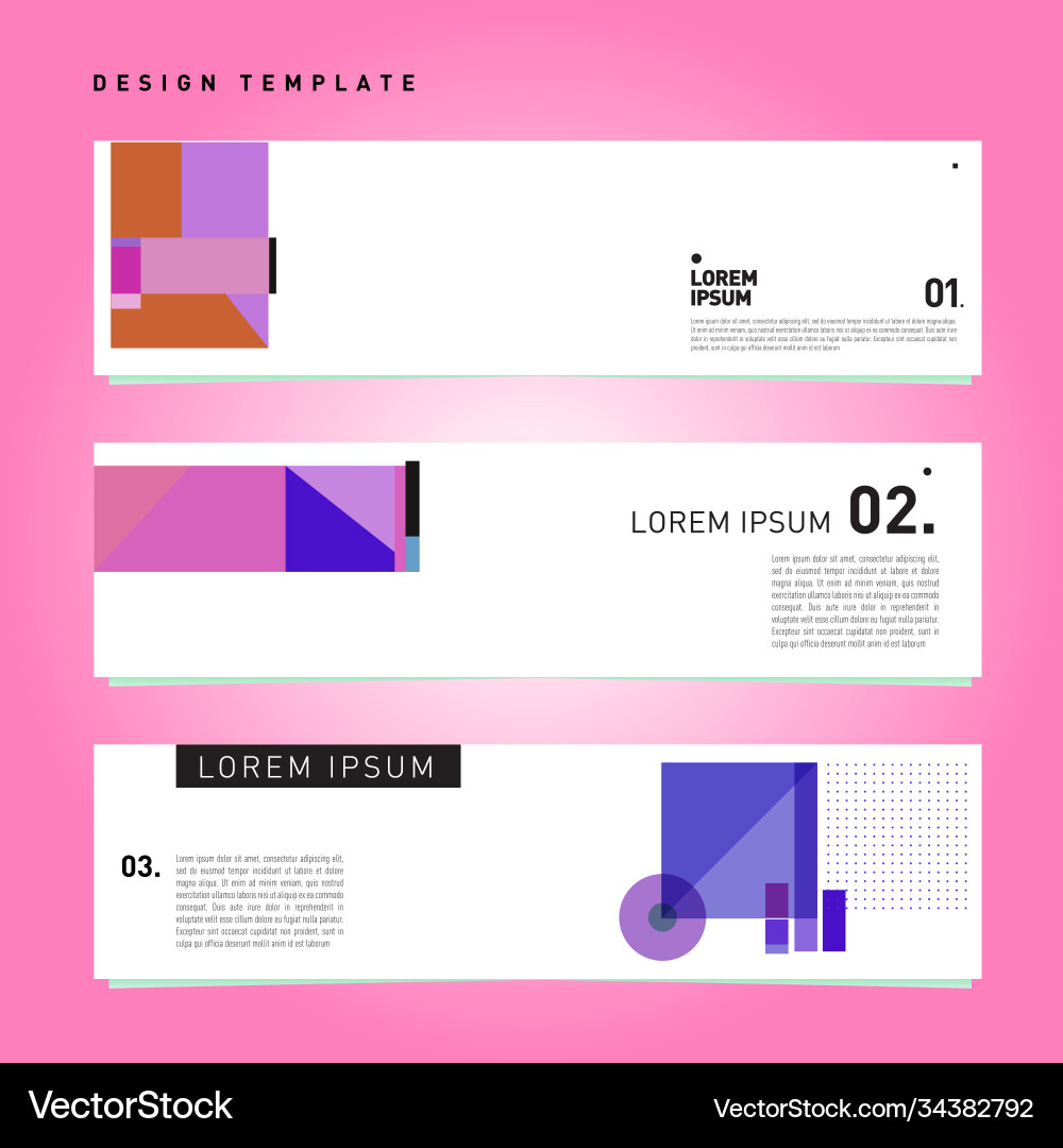 Set abstract banner web design template retro Vector Image