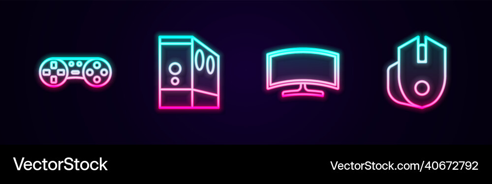 Set line game controller or joystick case Vector Image