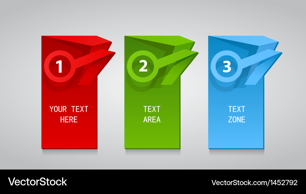 Set of different color labels with text Vector Image