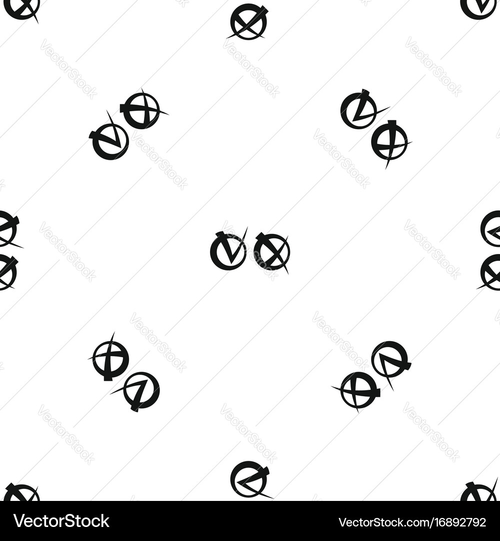 Tick and cross in circles pattern seamless black vector image