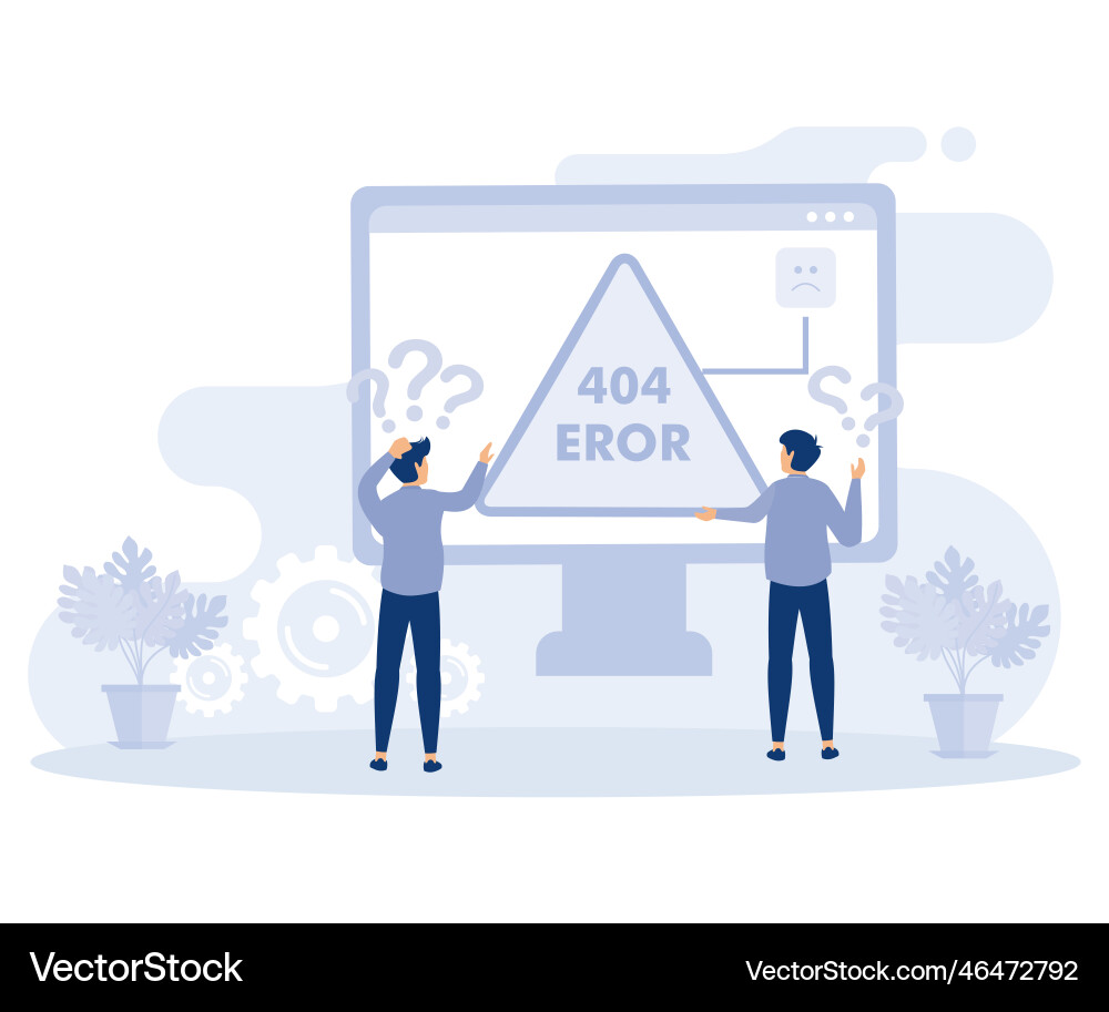 Website page interface concept 404 error Website page interface concept 404 error vector image