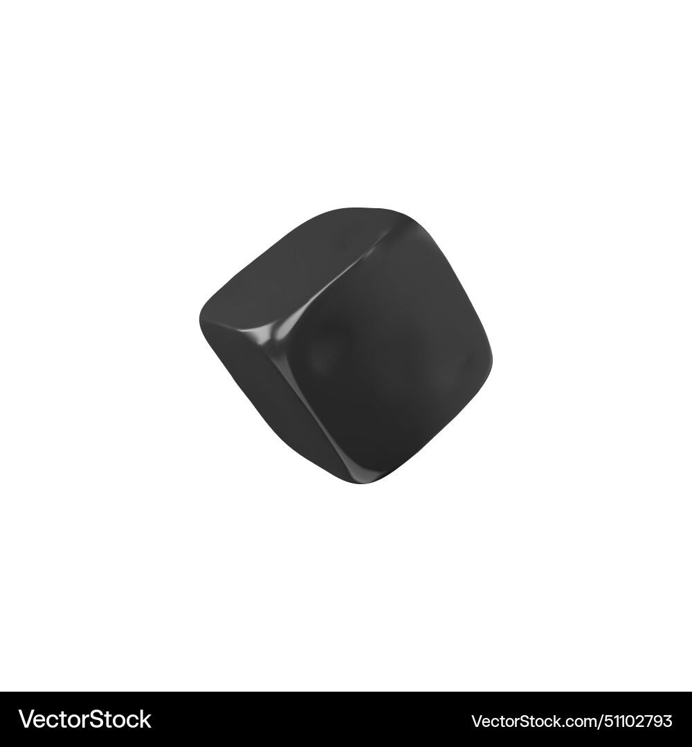 3d black cube with empty sides on isolated vector image