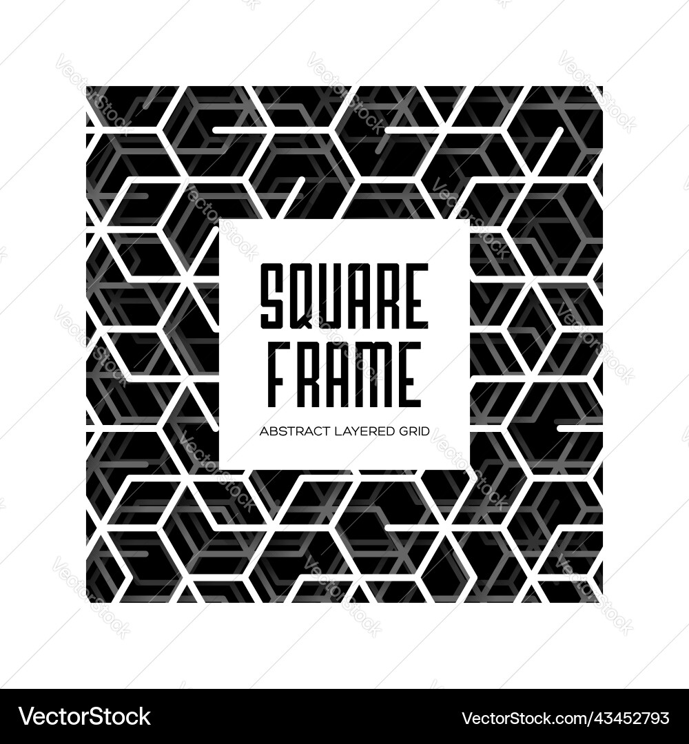 Abstract square frame with layered lines Vector Image