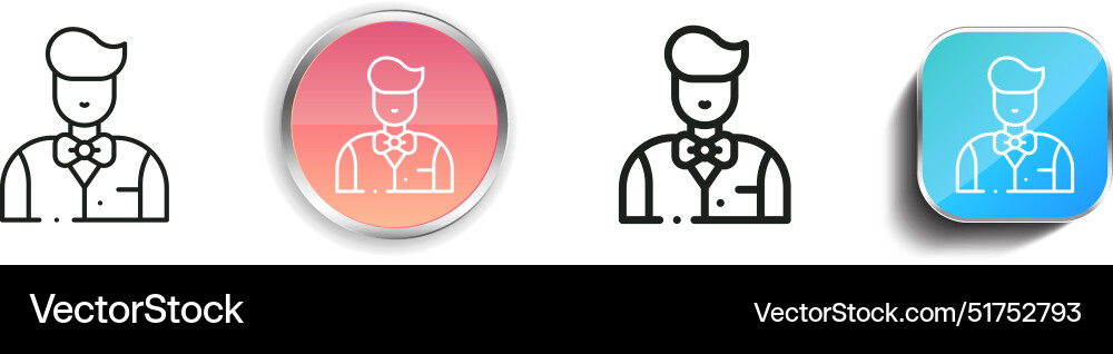 Bartender icon thin linear regular and button Bartender icon thin linear regular and button vector image
