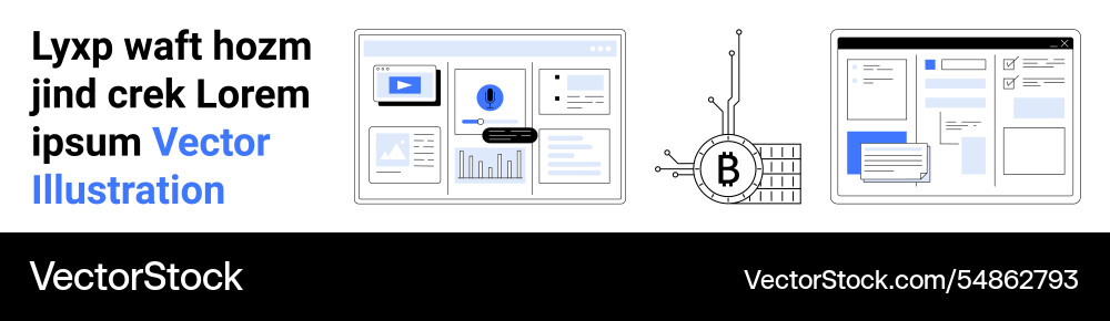 Blockchain technology integration with data Blockchain technology integration with data vector image