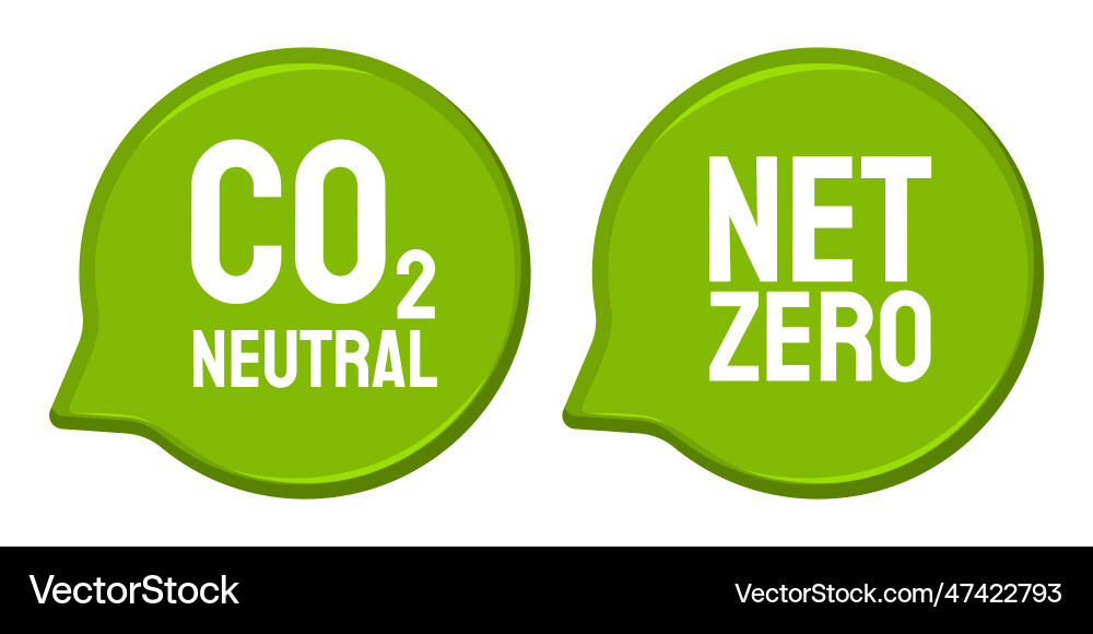 Co2 neutral net zero green round dialog box Co2 neutral net zero green round dialog box vector image