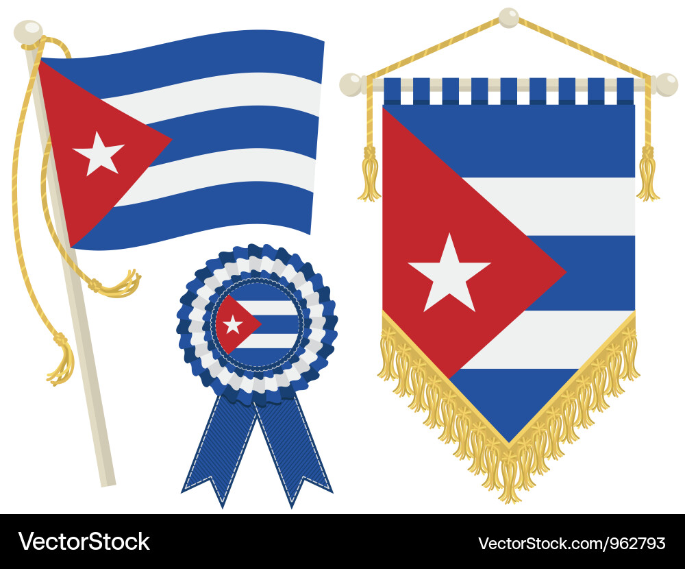 Cuban Flags and Pennants vector image