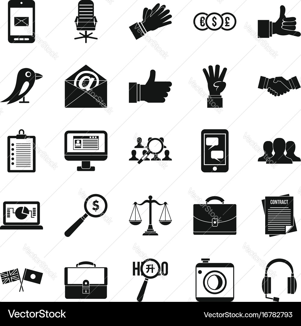 Dialogue icons set simple style Vector Image
