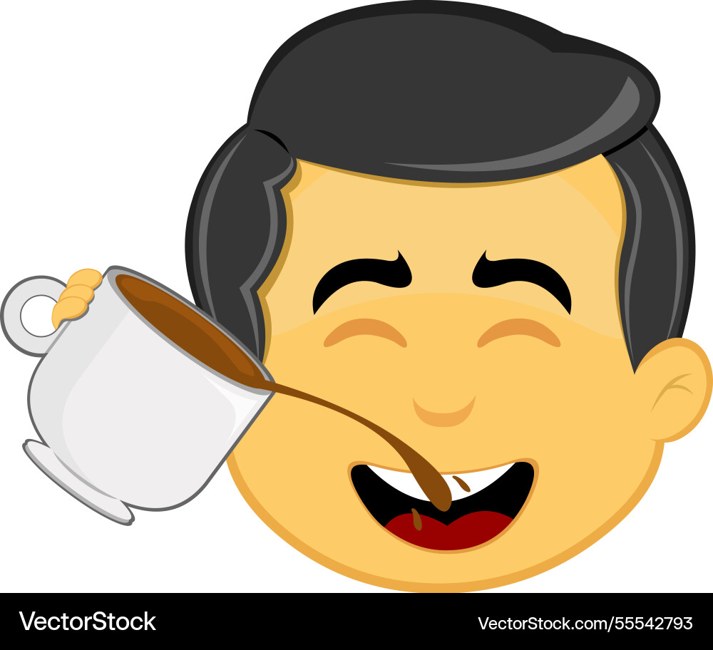 Emoji character drinking cup coffee Royalty Free Vector