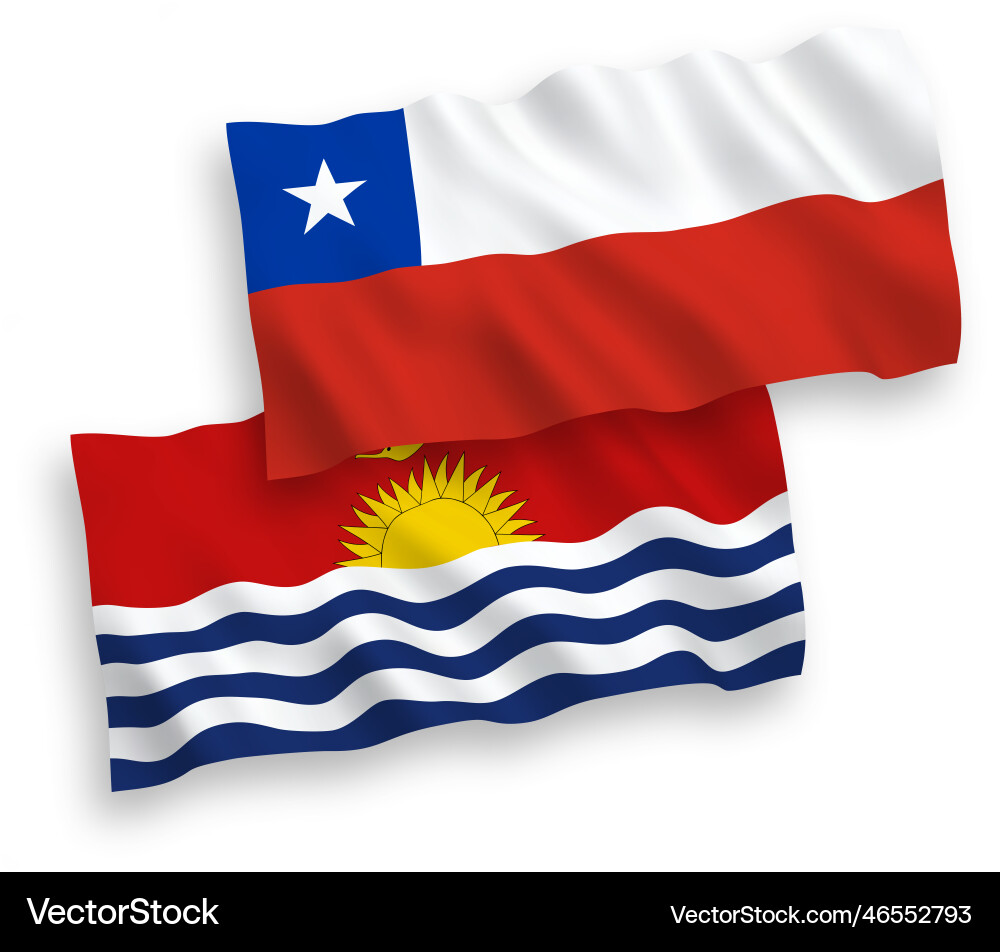Flags of republic kiribati and chile on a white vector image