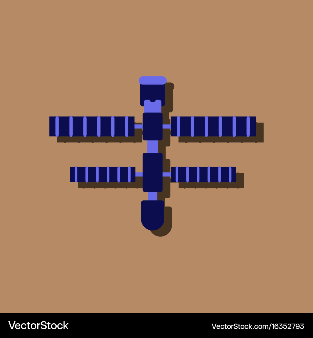 Flat icon design collection space station Vector Image