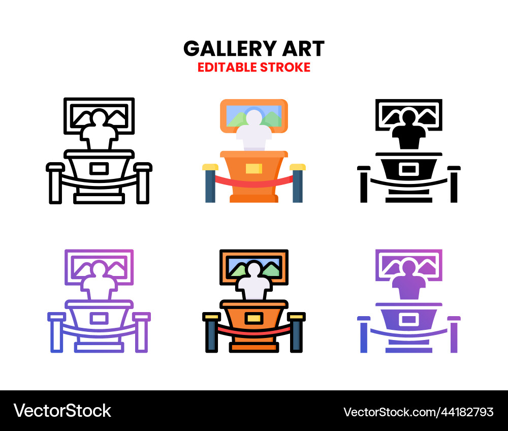 Gallery art icon set with different styles Gallery art icon set with different styles vector image