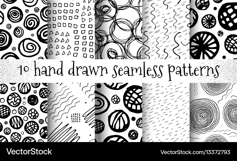 Ink Doodle Triangle Pattern vector image