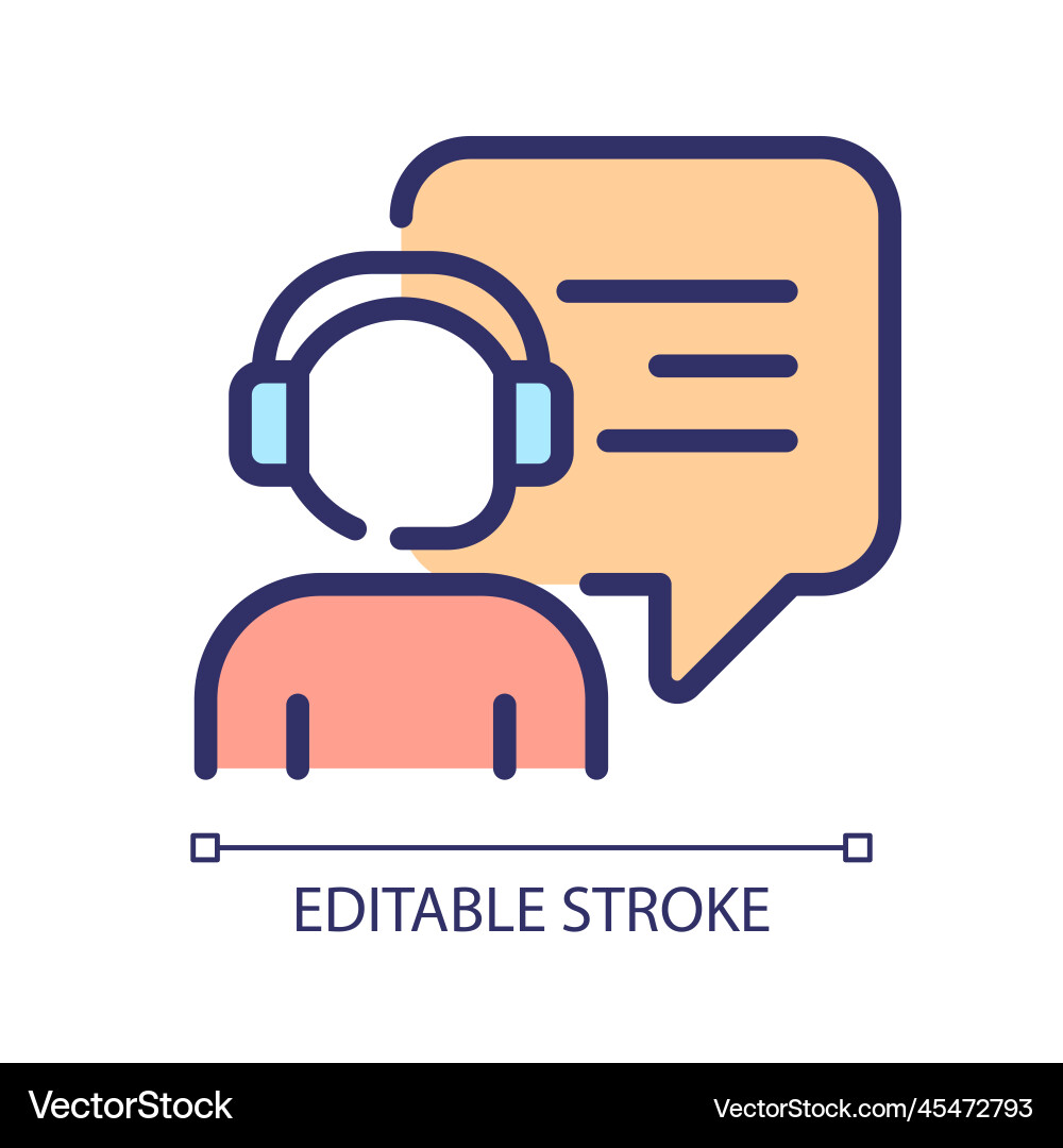 Interact with call centre operator pixel perfect Vector Image