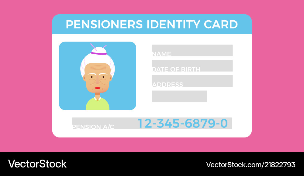 Konzept der Rentner id cardgrandparent Identität Konzept der Rentner id cardgrandparent Identität vektorbild