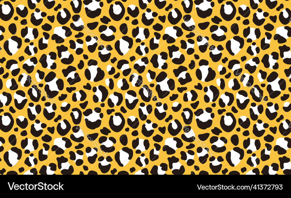Leopard seamless pattern yellow black and white Leopard seamless pattern yellow black and white vector image