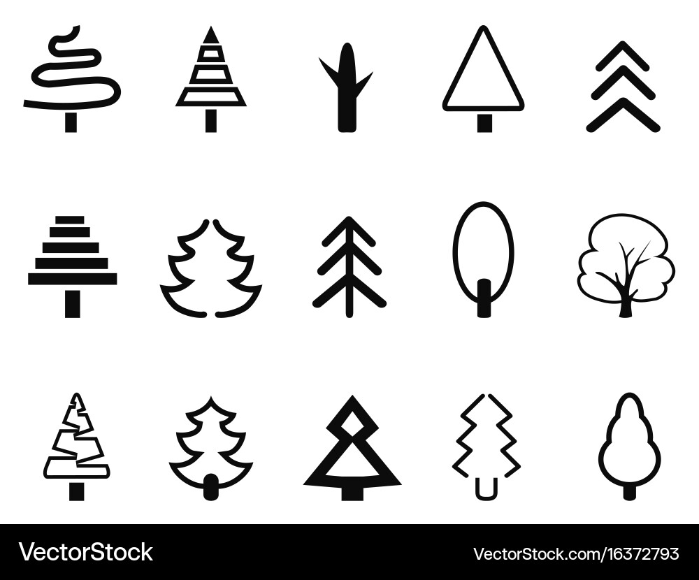 Minimal Tree Icon Set Vector Image