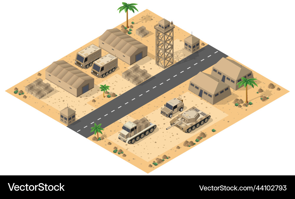 Module base camp object element for building vector image