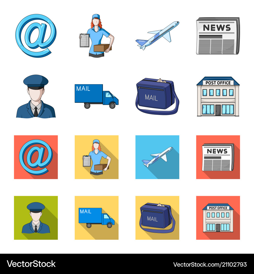 Postman in uniform mail machine bag vector image