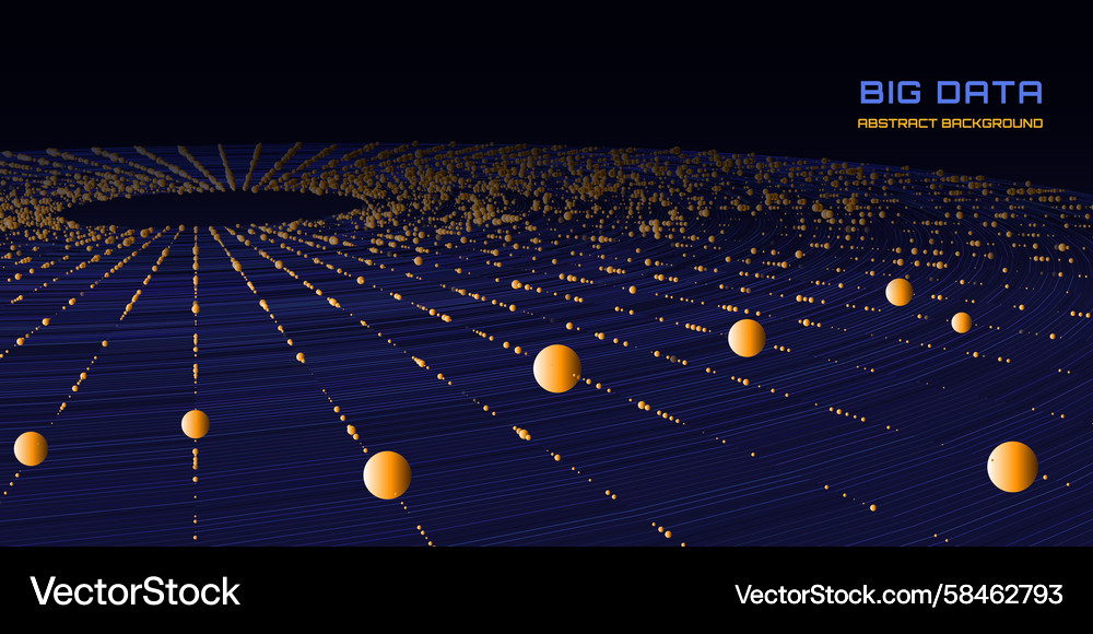 Quantum Data Sphere Network Vector Image